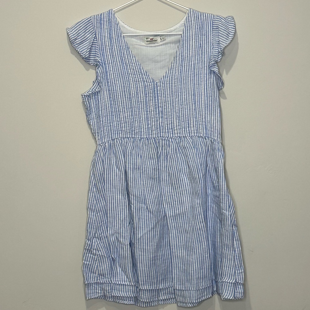 Vineyard Vines Linen Striped Pintuck Dress - Picture 2 of 5